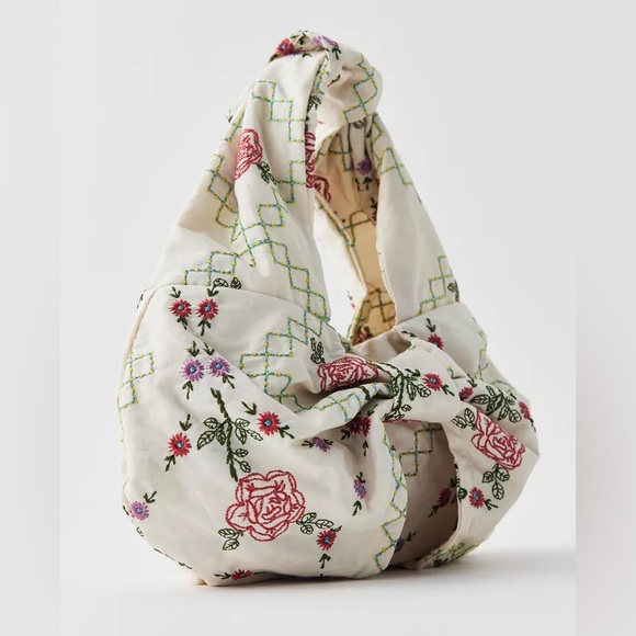 Embroidered Bow Baguette Bag - Picture 2 of 8